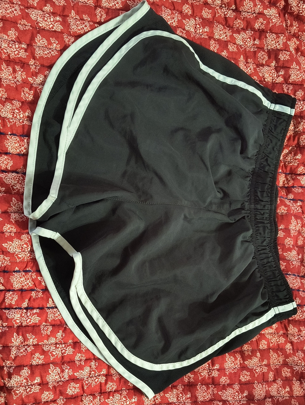 Nike Black Athletic Running Shorts with White Trim